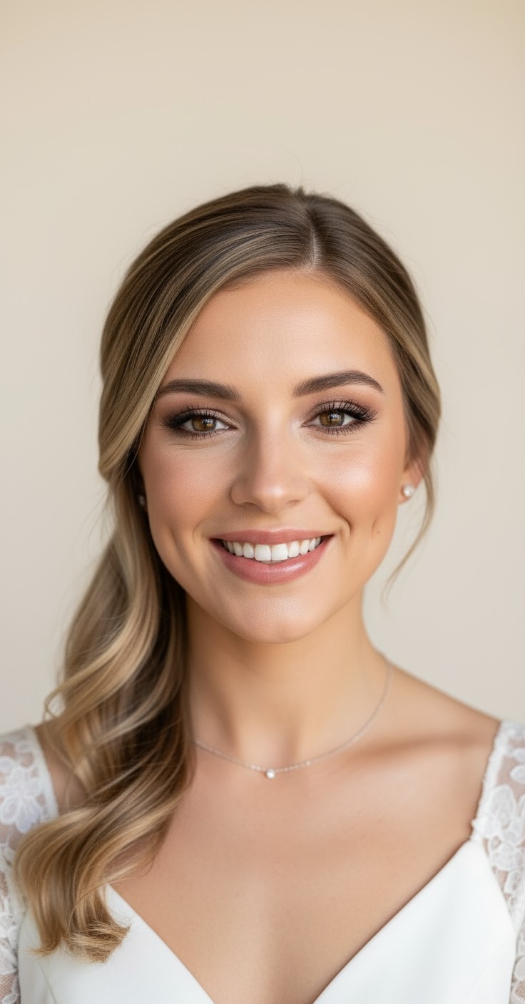 After Side Swept Hair Wedding